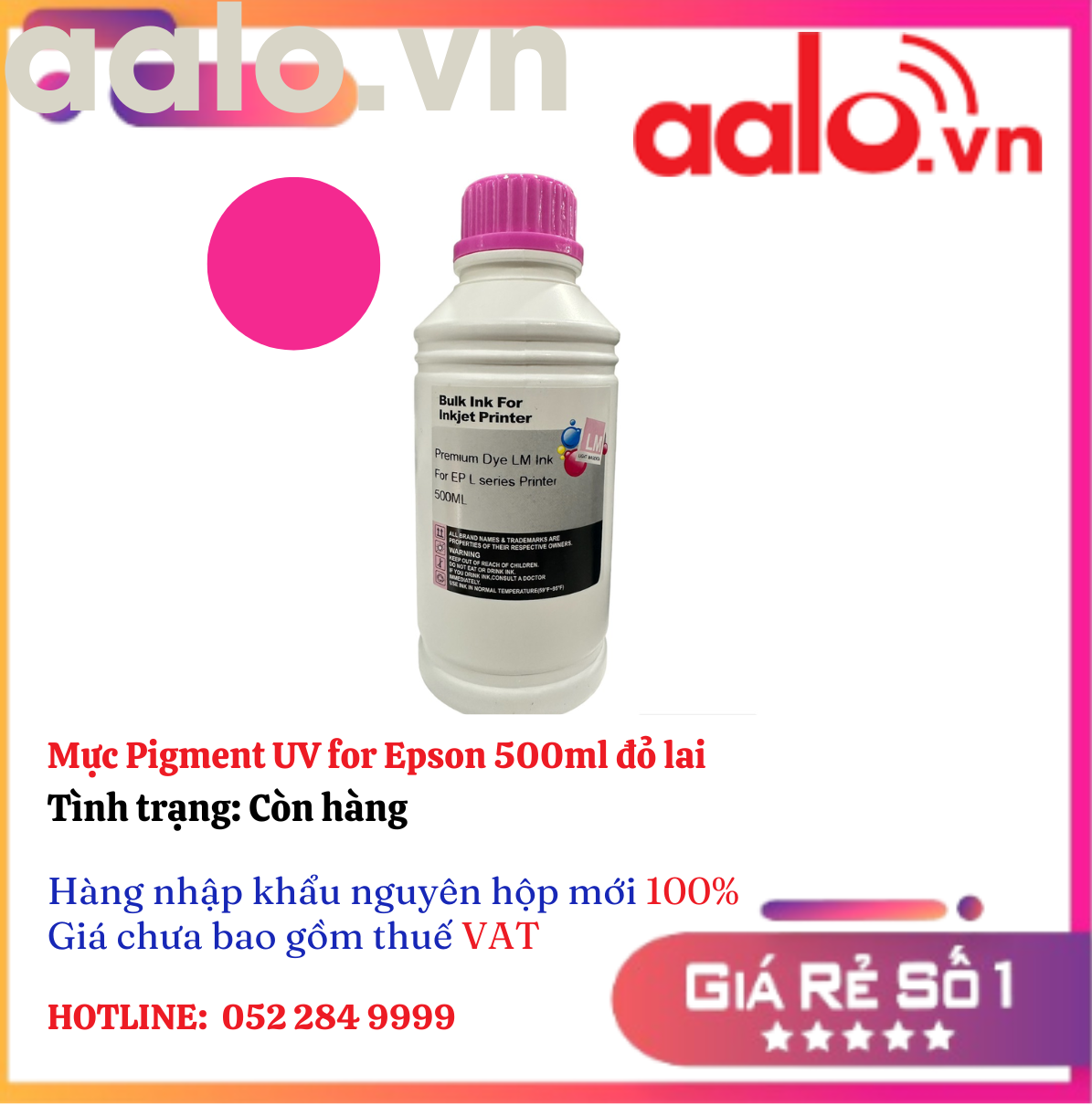 Mực Pigment UV for Epson  500ml  đỏ lai